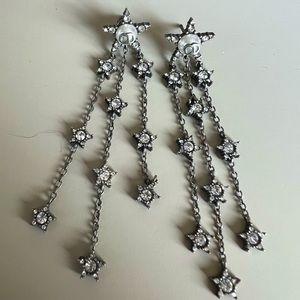 Christian Dior Faux Pearl and Crystal Star Earrings